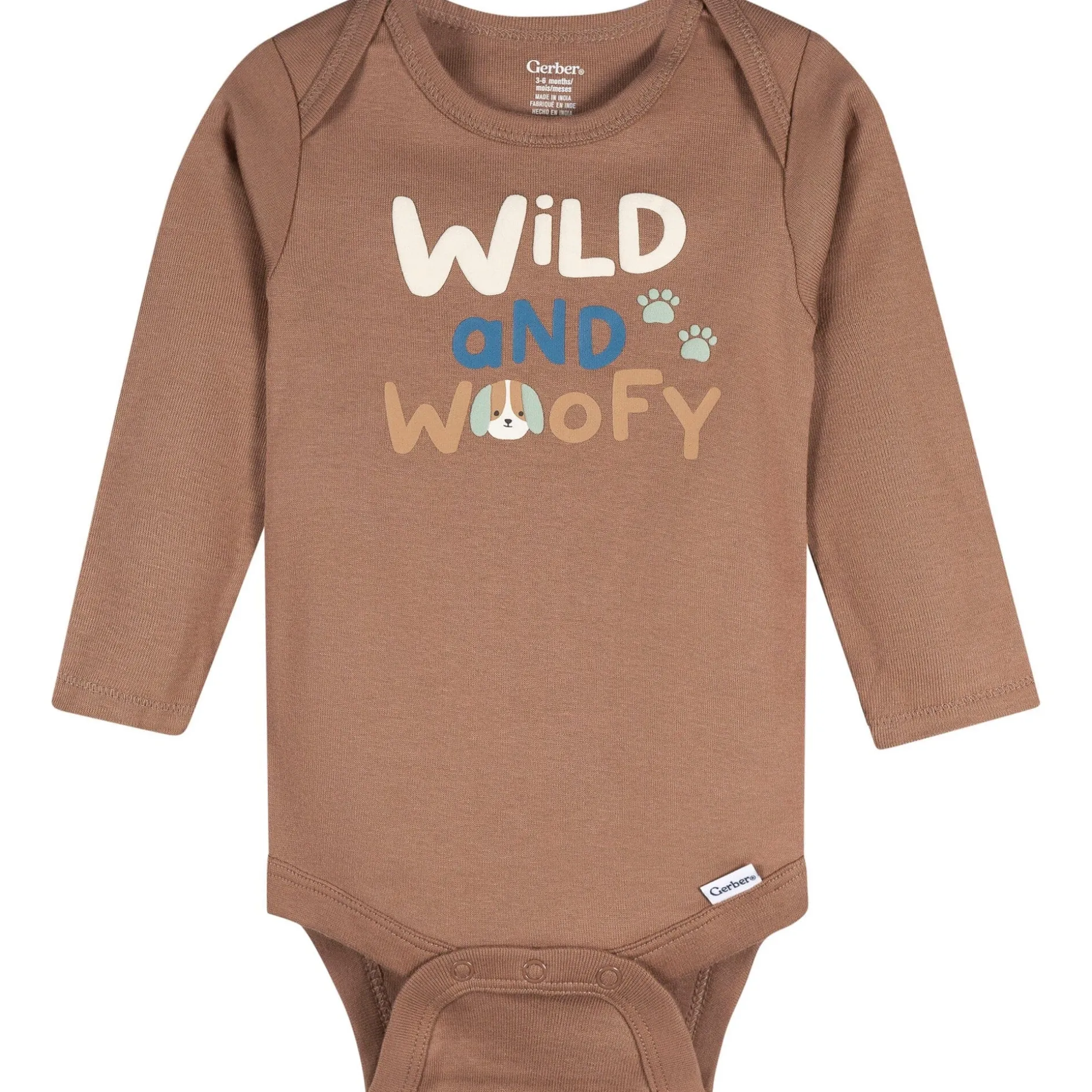 3-Pack Baby Boys Wild Woofy Long Sleeve Onesies® Bodysuits