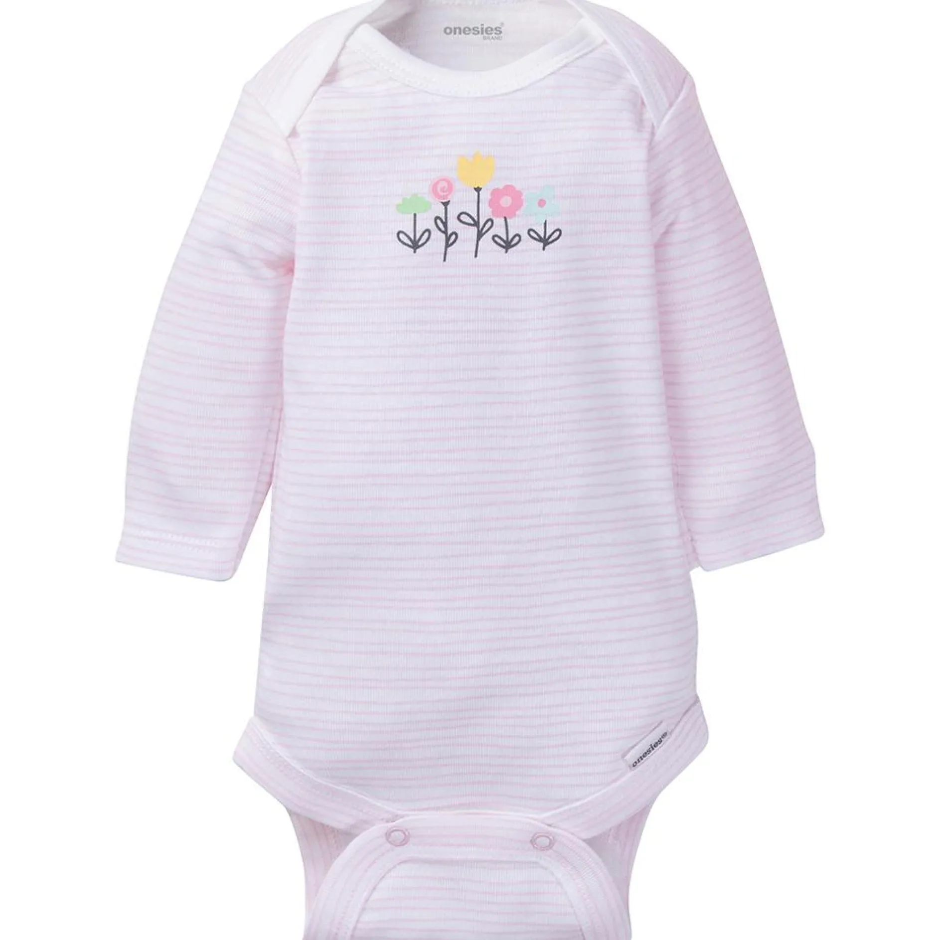 6-Pack Baby Girl Long Sleeve Kitty Onesies® Brand Bodysuits