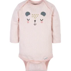 6-Pack Baby Girls Bear Long Sleeve Onesies® Bodysuits