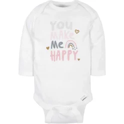 6-Pack Baby Girls Bear Long Sleeve Onesies® Bodysuits