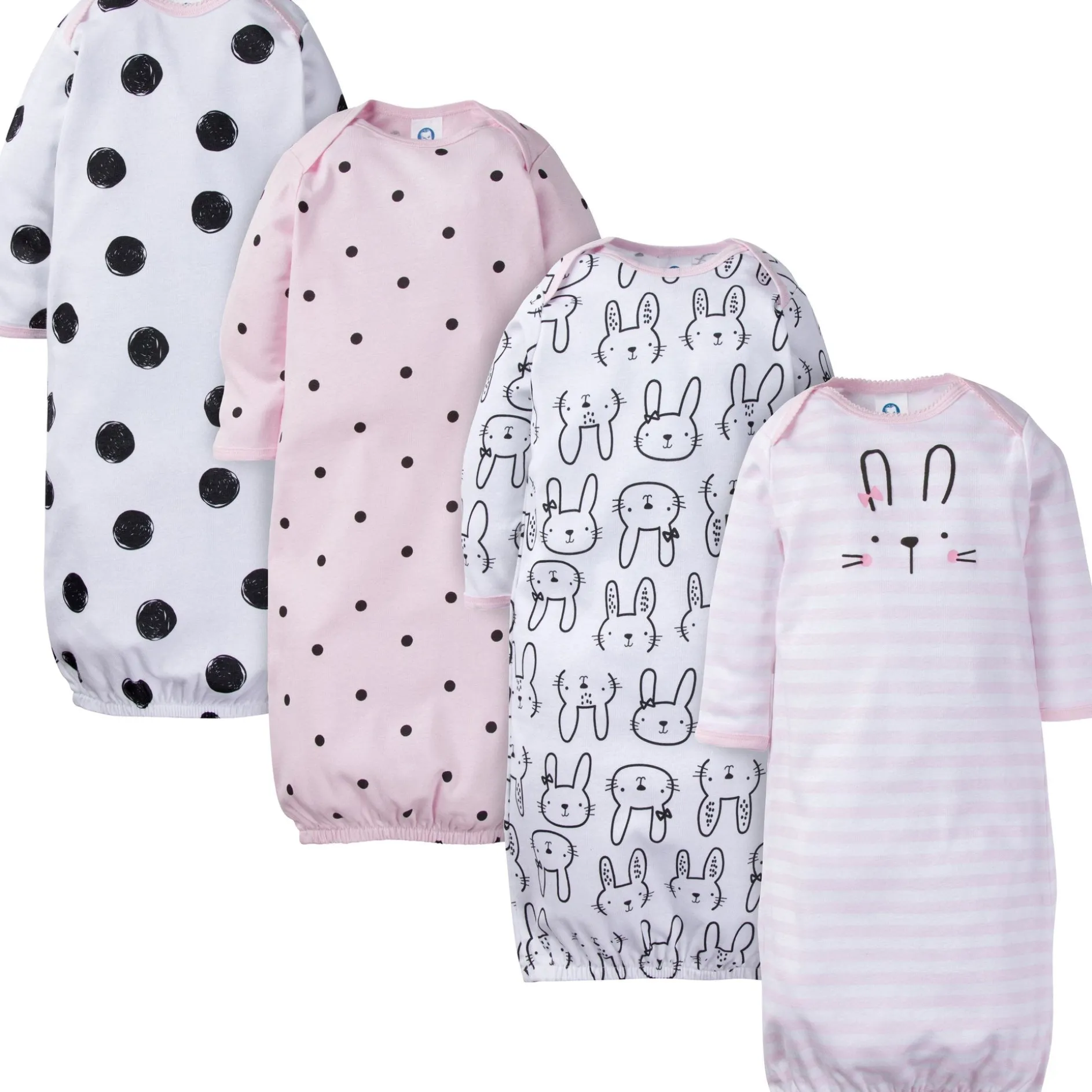 4-Pack Baby Girls Bunny Gowns