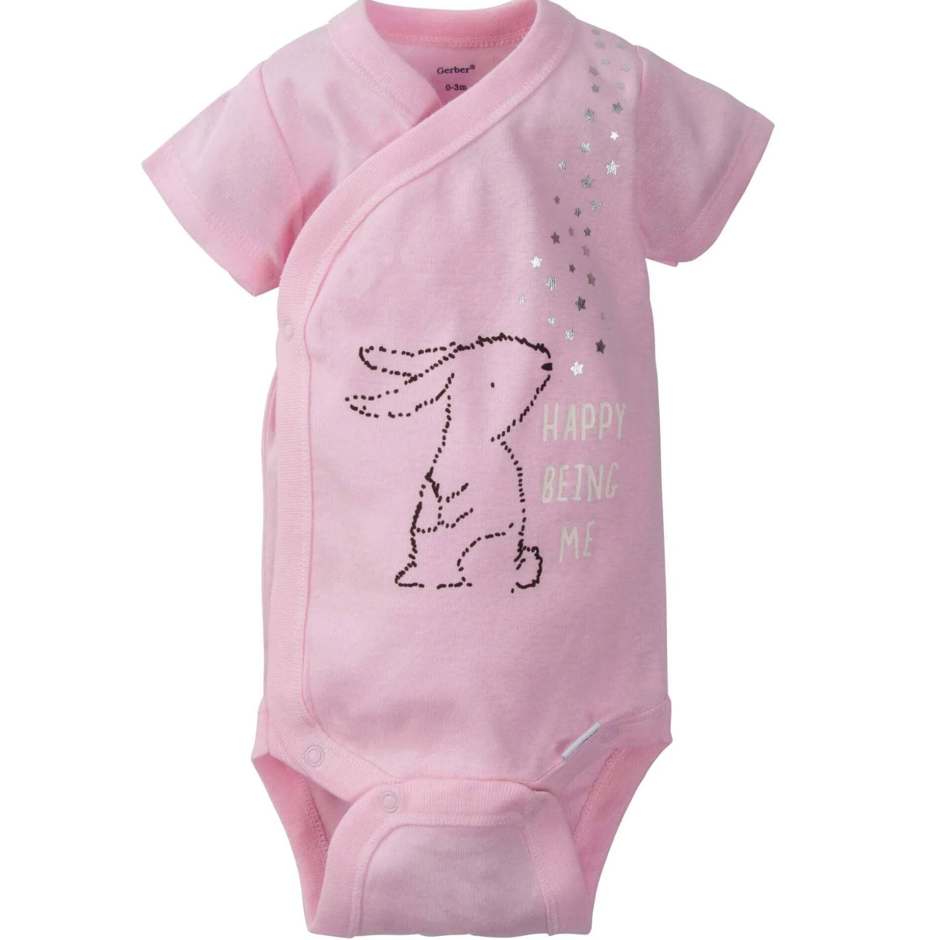 5-Pack Baby Girls Bunny Short Sleeve Onesies® Bodysuits