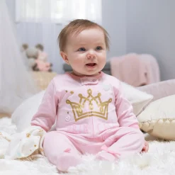 4-Pack Baby Girls Castle Zip Front Sleep ‘N Plays