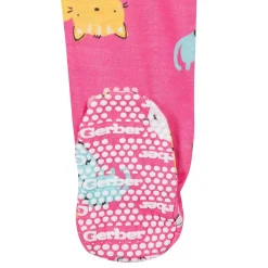 2-Pack Baby Girls Cats Snug Fit Footed Cotton Pajamas, 0-3M