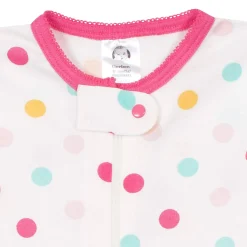 2-Pack Baby Girls Cats Snug Fit Footed Cotton Pajamas, 0-3M