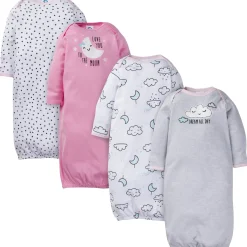 4-Pack Baby Girls Cloud Gowns