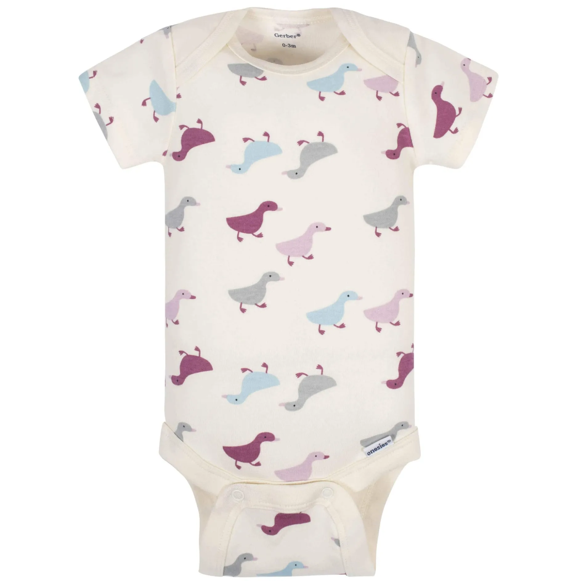 5-Pack Baby Girls Comfy Stretch Ducklings Short Sleeve Onesies® Bodysuits
