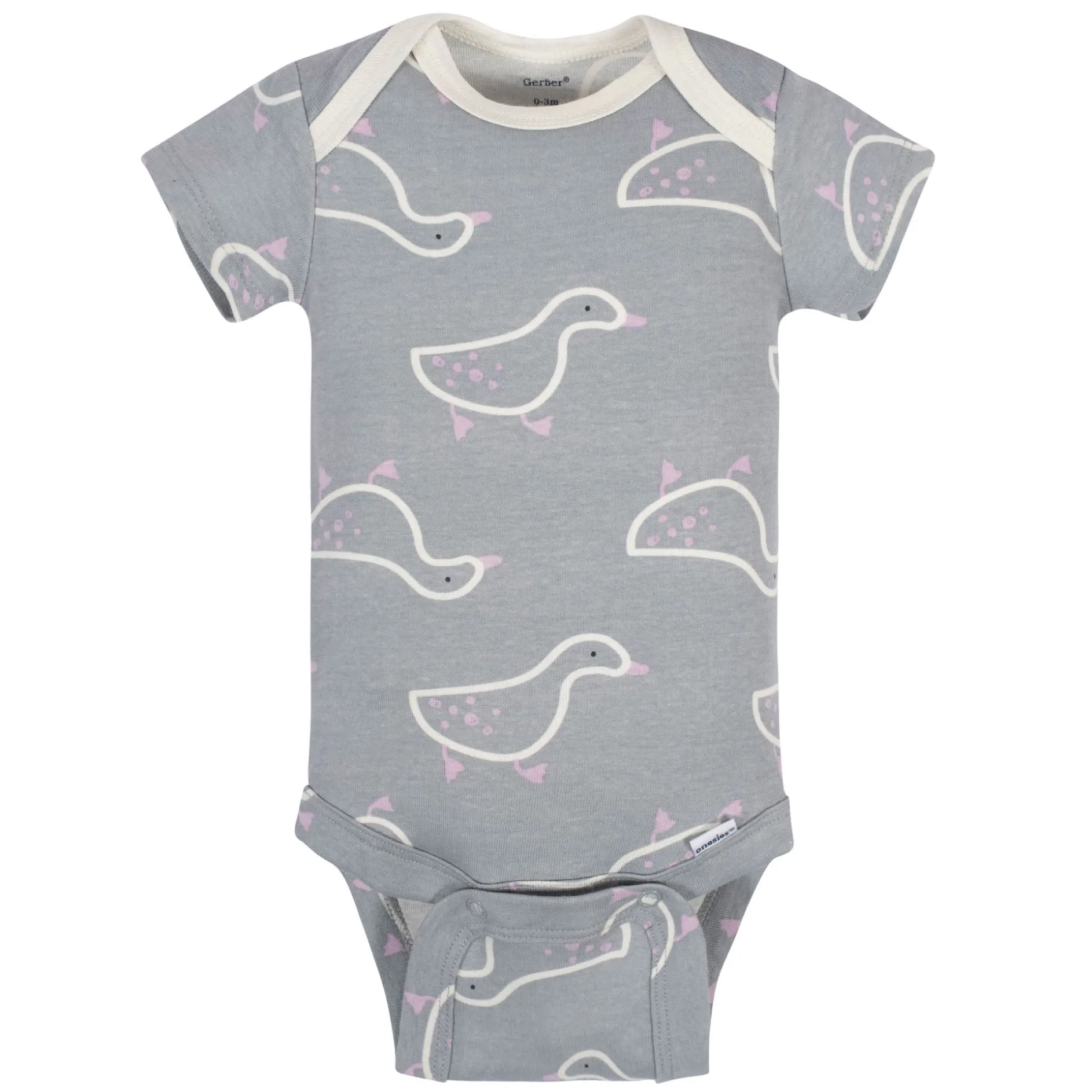 5-Pack Baby Girls Comfy Stretch Ducklings Short Sleeve Onesies® Bodysuits