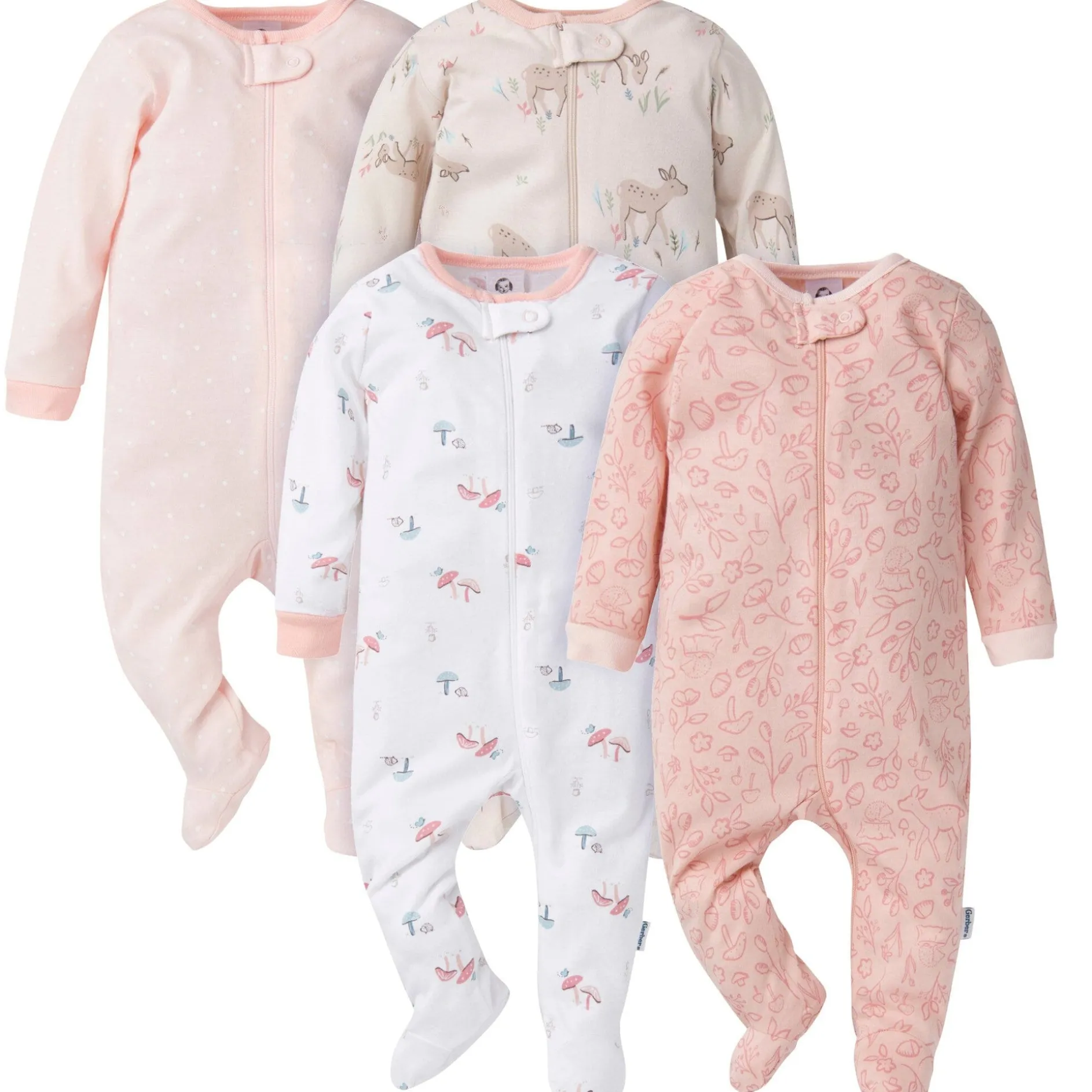 4-Pack Baby Girls Deer Sleep 'N Plays