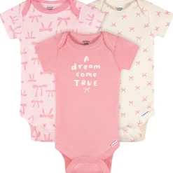 3-Pack Baby Girls Dream Come True Short Sleeve Onesies® Bodysuits