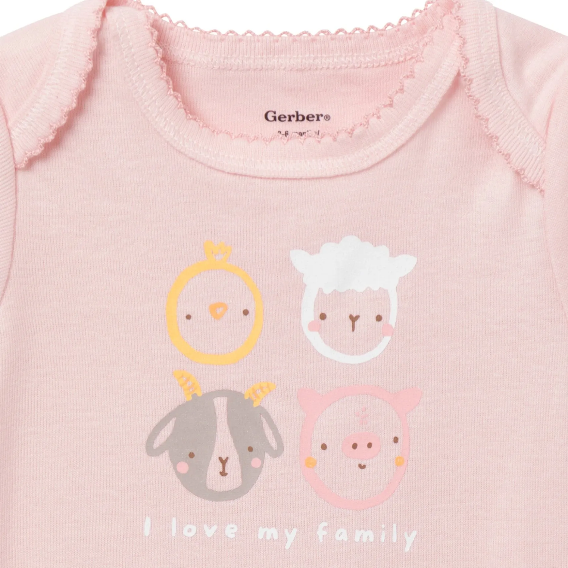 3-Pack Baby Girls Farm Family Short Sleeve Onesies® Bodysuits