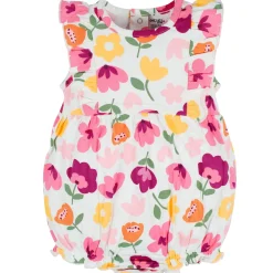 3-Pack Baby Girls Floral Fox Rompers