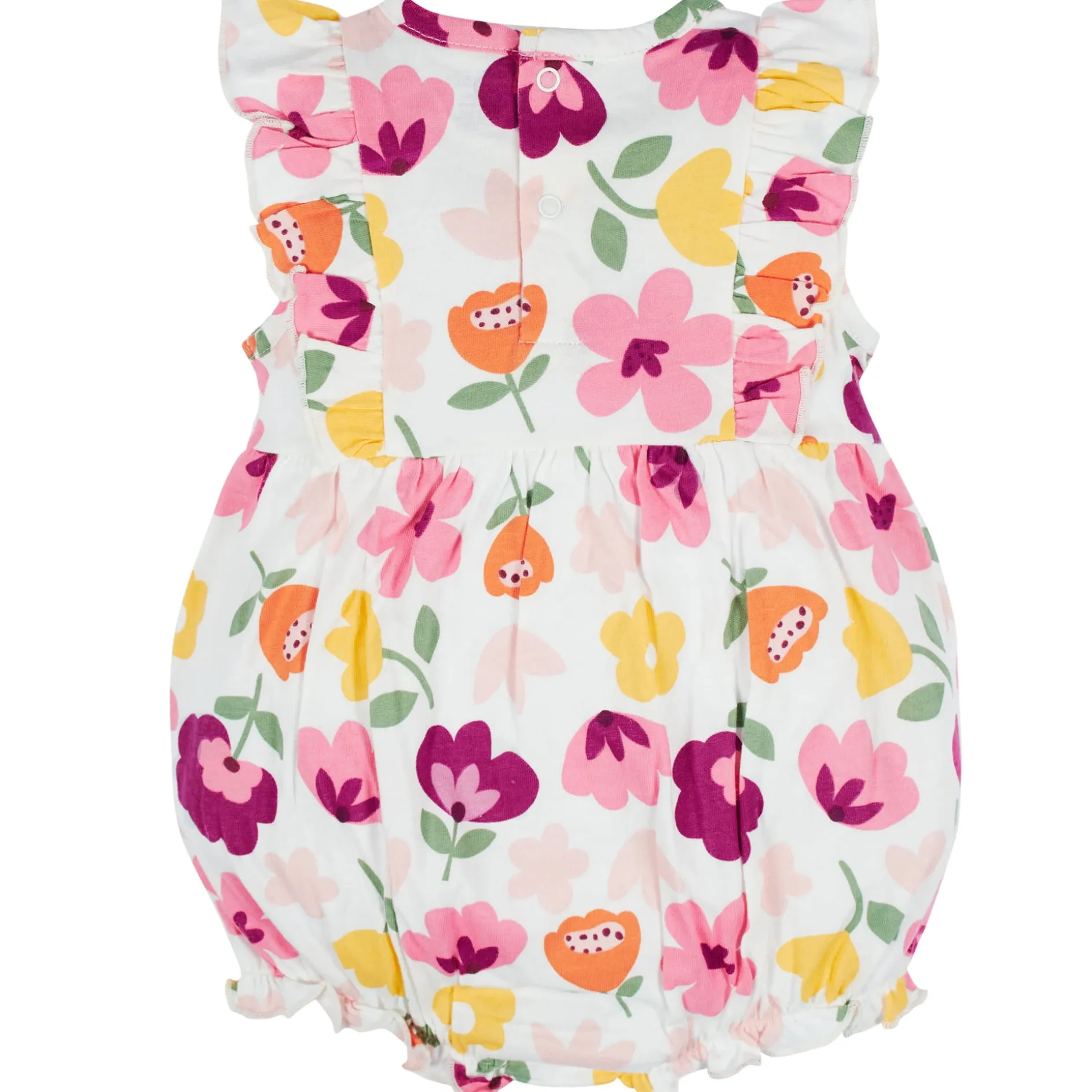 3-Pack Baby Girls Floral Fox Rompers