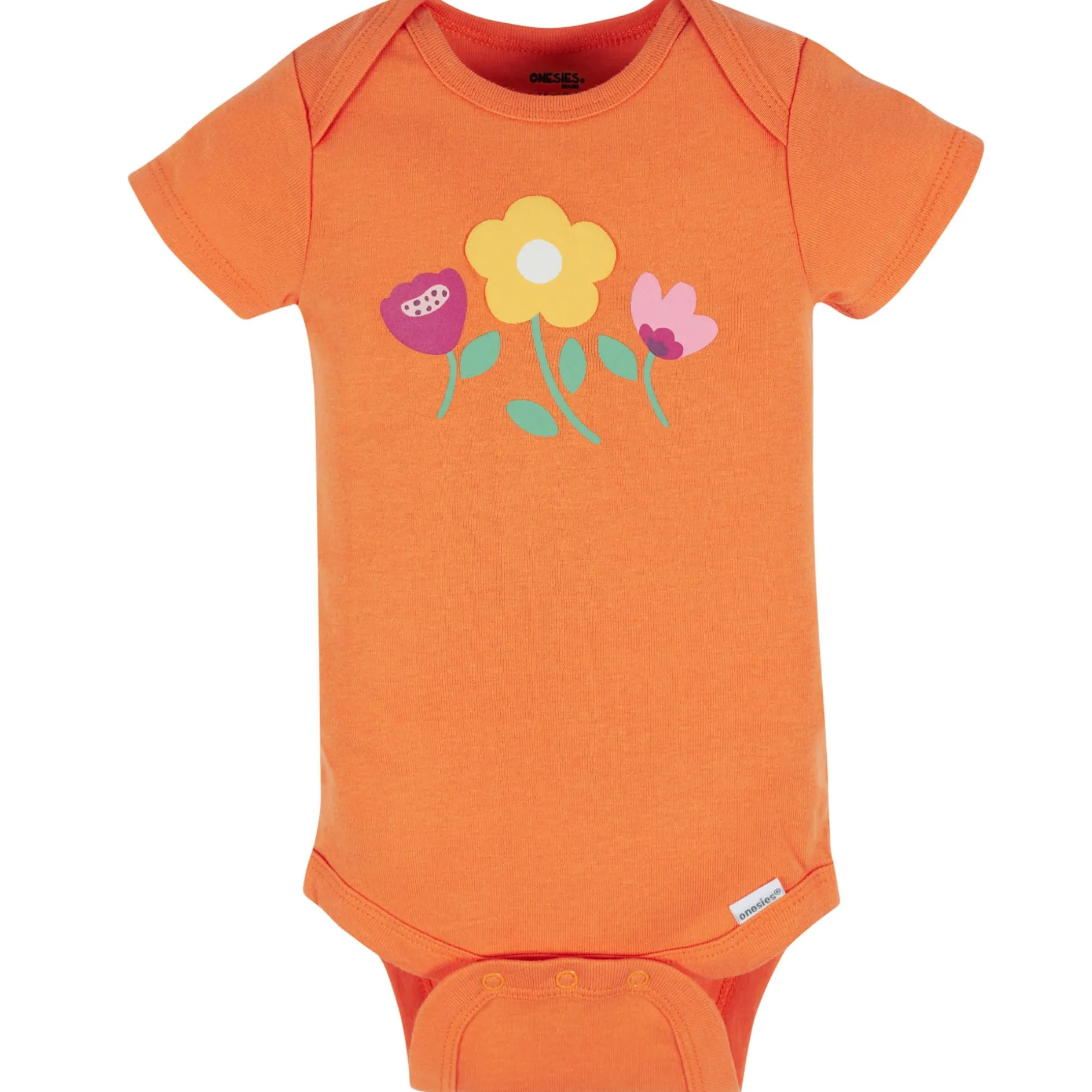 8-Pack Baby Girls Floral Fox Short Sleeve Onesies® Bodysuits