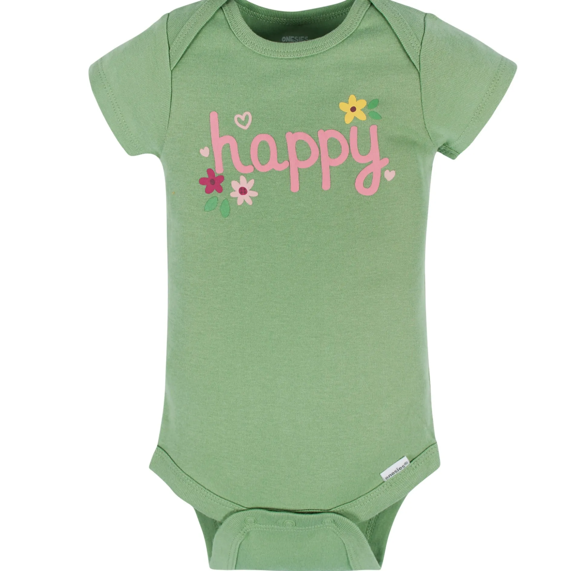 8-Pack Baby Girls Floral Fox Short Sleeve Onesies® Bodysuits