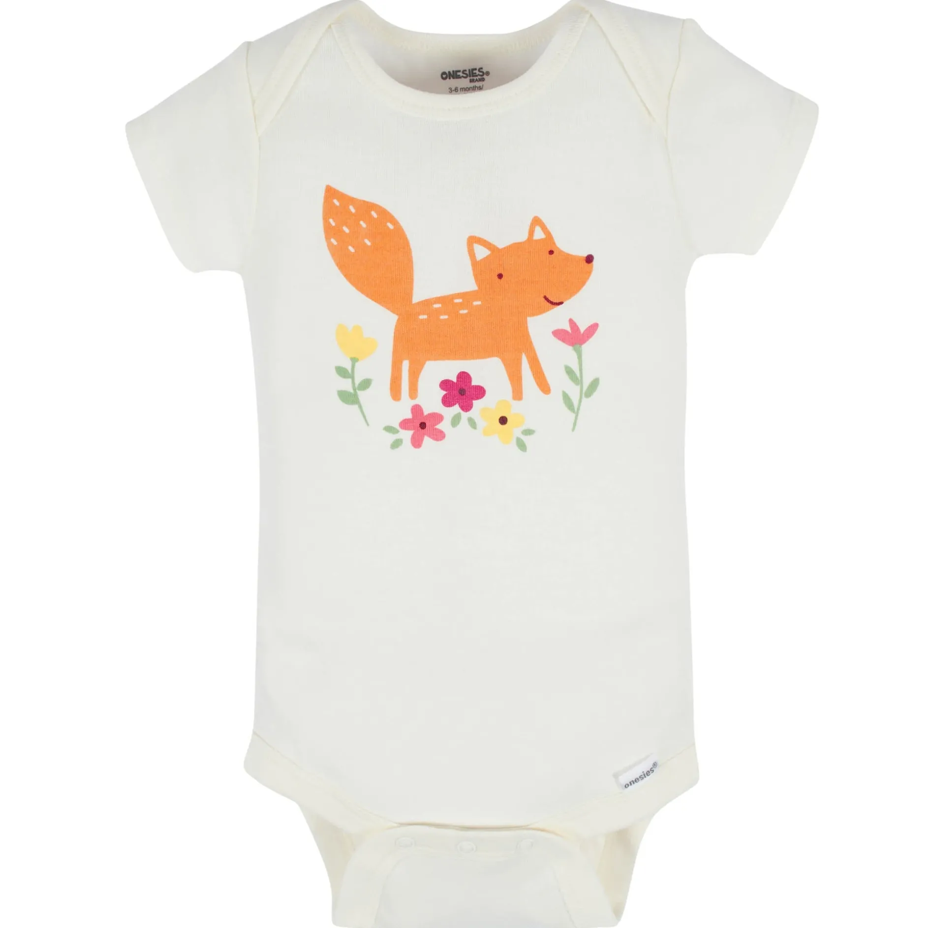 8-Pack Baby Girls Floral Fox Short Sleeve Onesies® Bodysuits