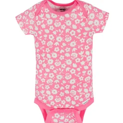 8-Pack Baby Girls Floral Fox Short Sleeve Onesies® Bodysuits