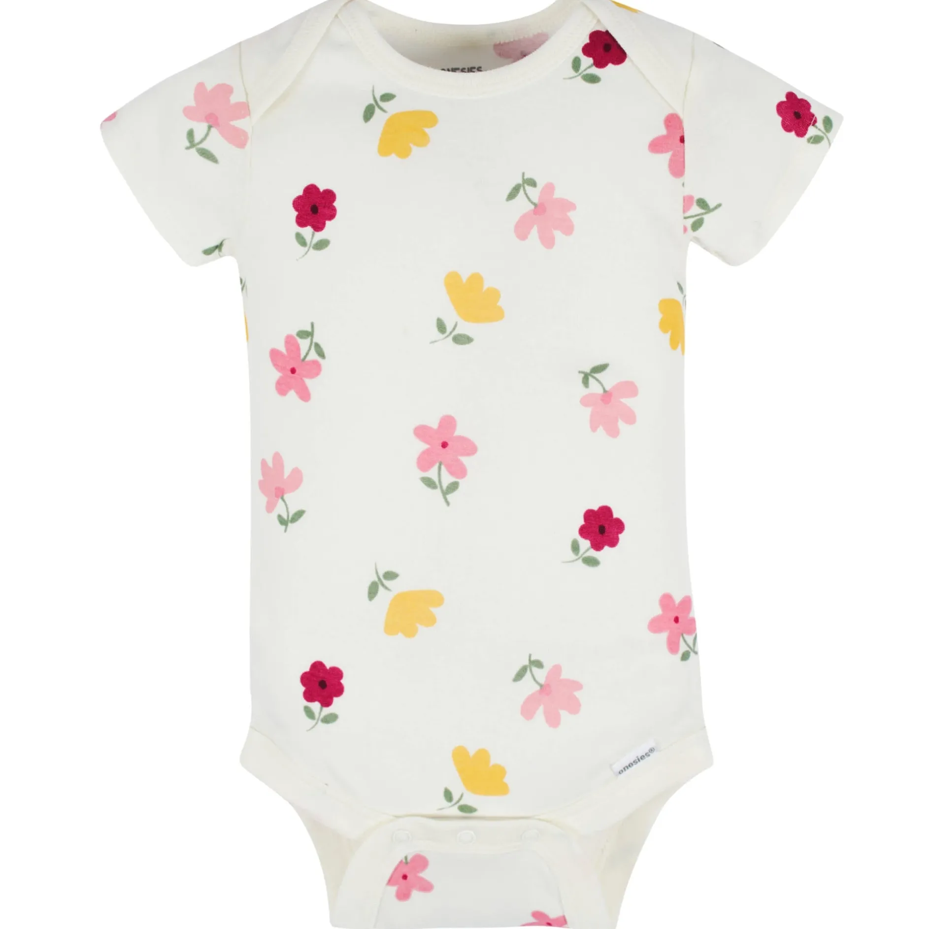 8-Pack Baby Girls Floral Fox Short Sleeve Onesies® Bodysuits