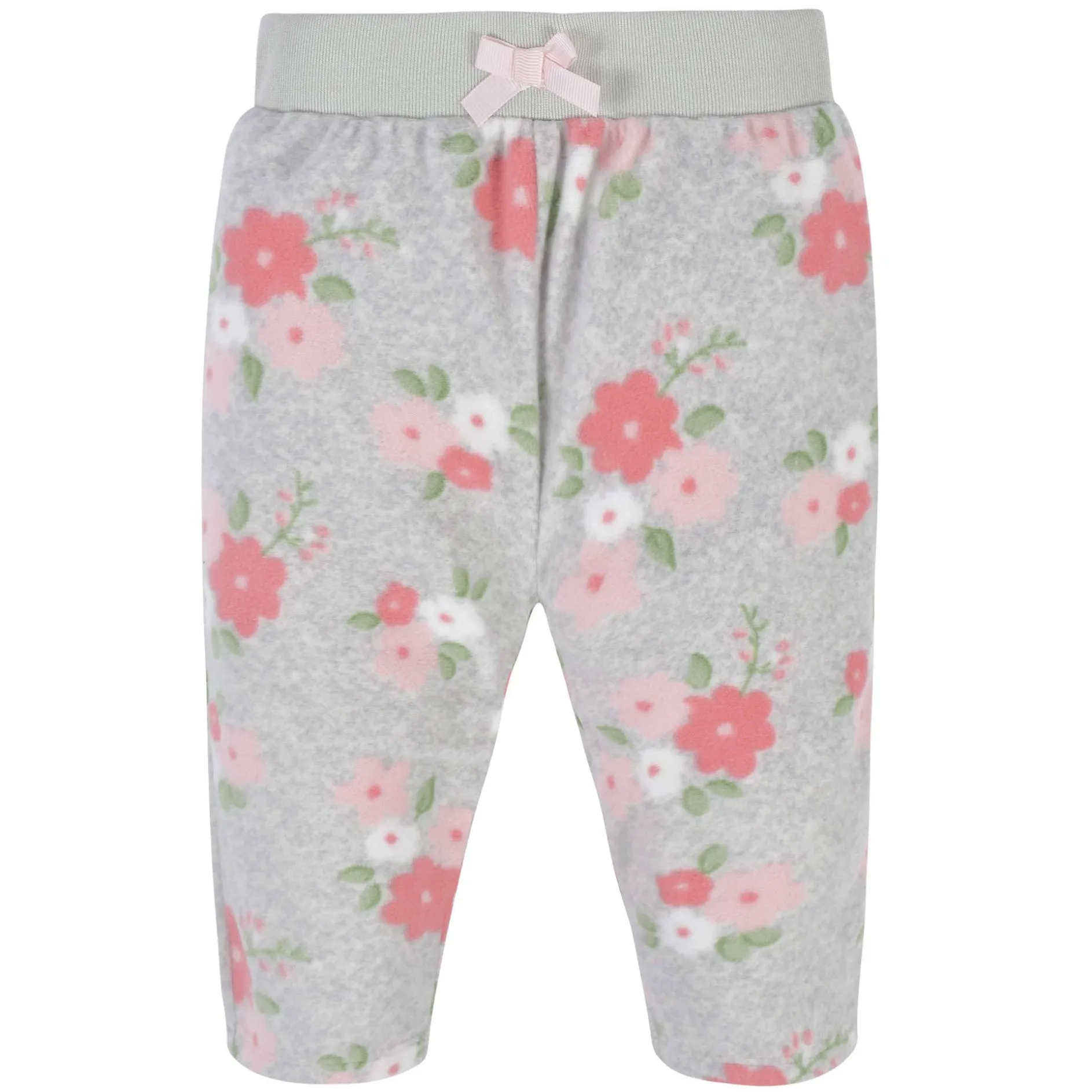 4-Pack Baby Girls Floral Microfleece Pants
