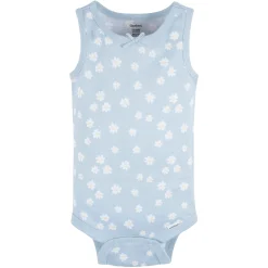 5-Pack Baby Girls Flowers & Rainbows Sleeveless Onesies® Bodysuits