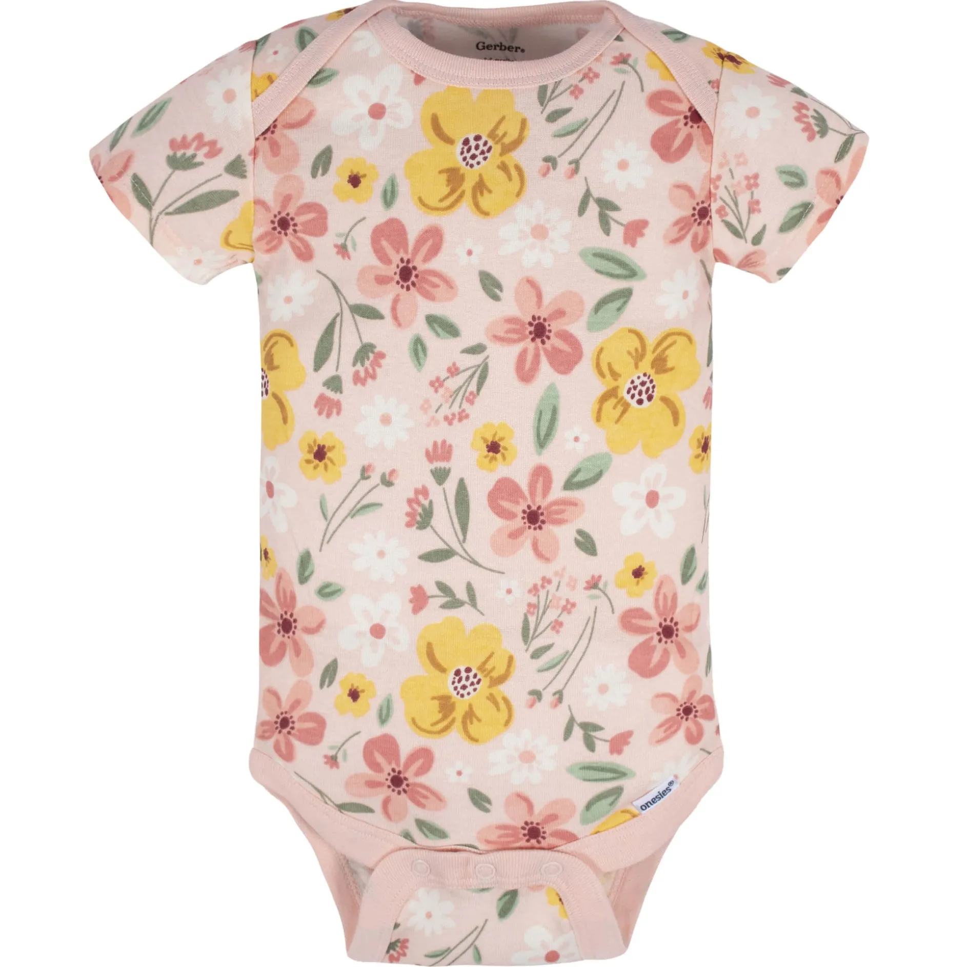 5-Pack Baby Girls Golden Floral Onesies® Bodysuits