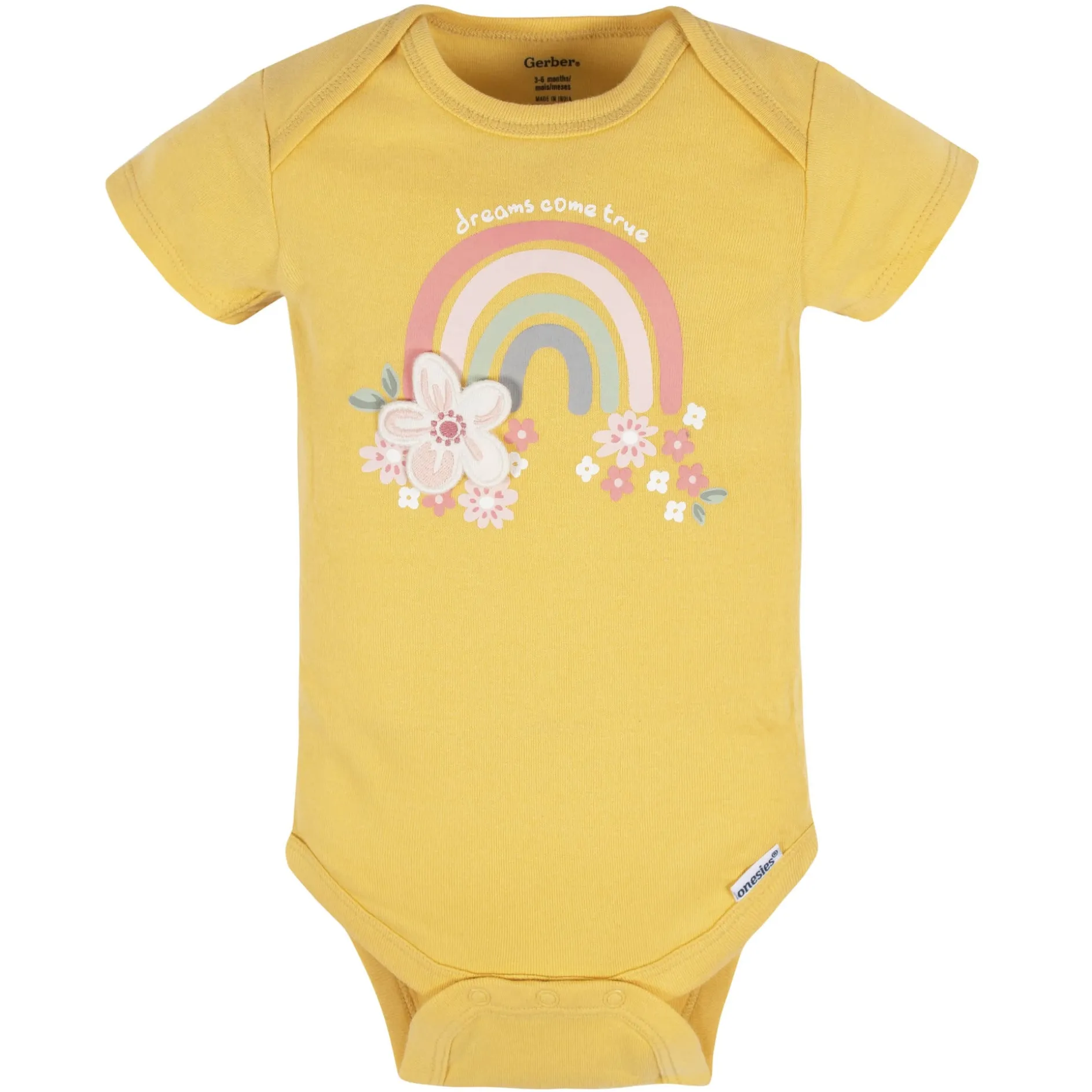 5-Pack Baby Girls Golden Floral Onesies® Bodysuits