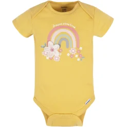8-Pack Baby Girls Golden Floral Onesies® Bodysuits