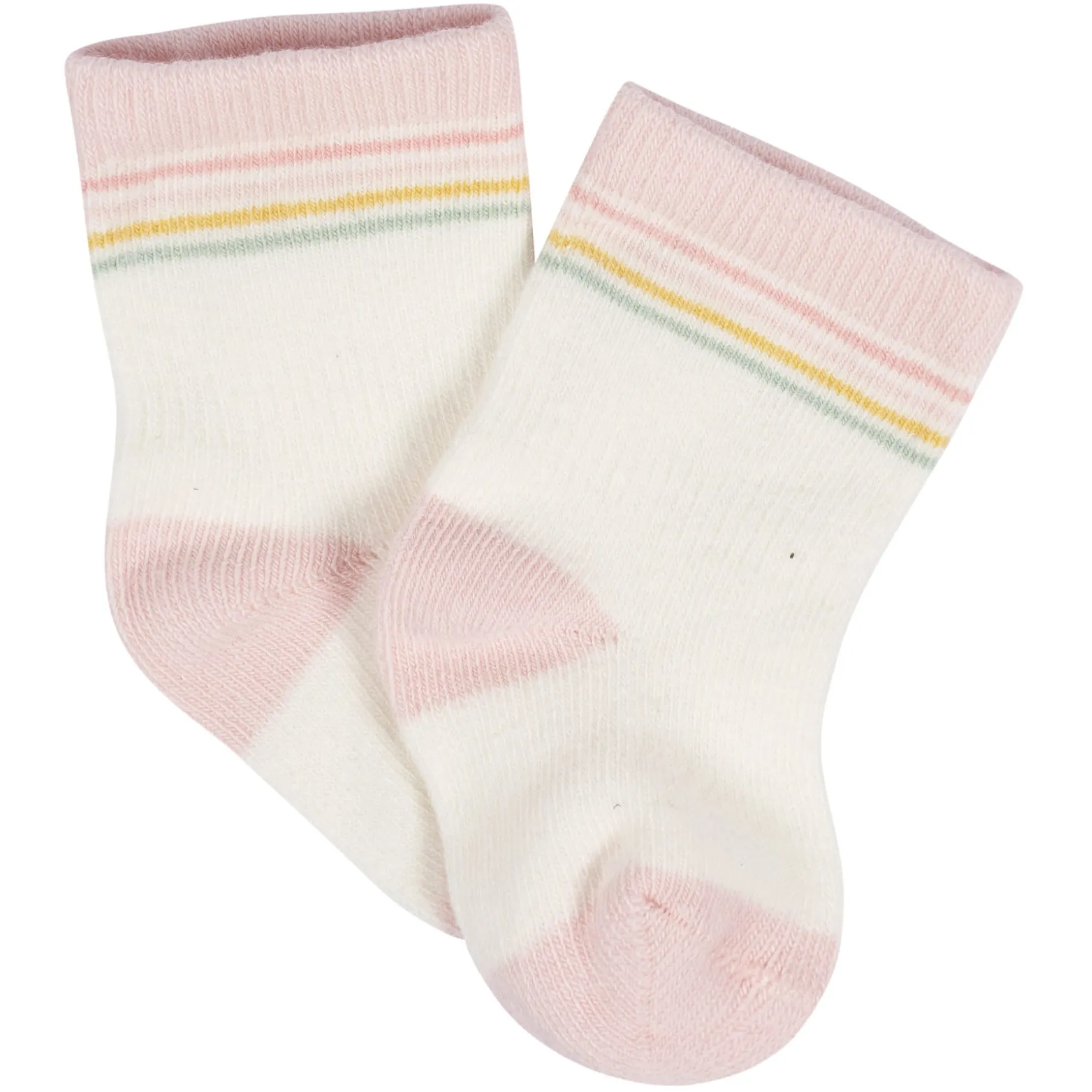 8-Pack Baby Girls Golden Floral Jersey Wiggle Proof® Socks