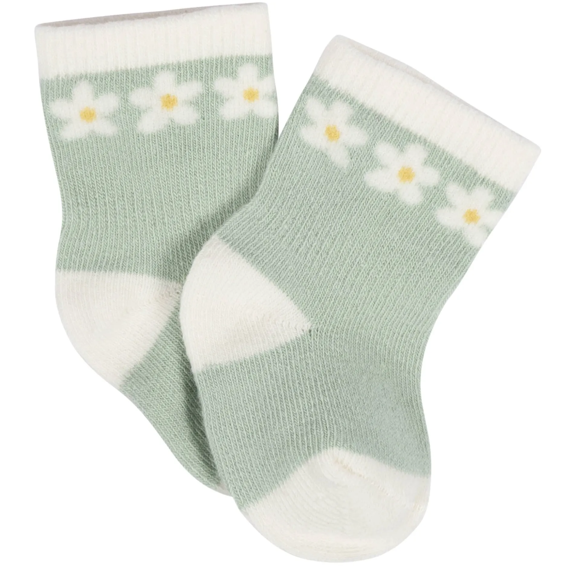 8-Pack Baby Girls Golden Floral Jersey Wiggle Proof® Socks