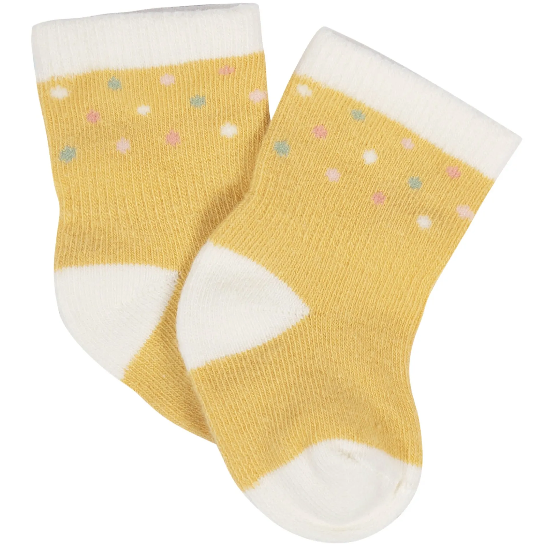 8-Pack Baby Girls Golden Floral Jersey Wiggle Proof® Socks