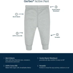 4-Pack Baby Girls Hearts Active Pants