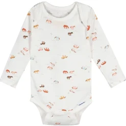 5-Pack Baby Girls Horses Long Sleeve Bodysuits