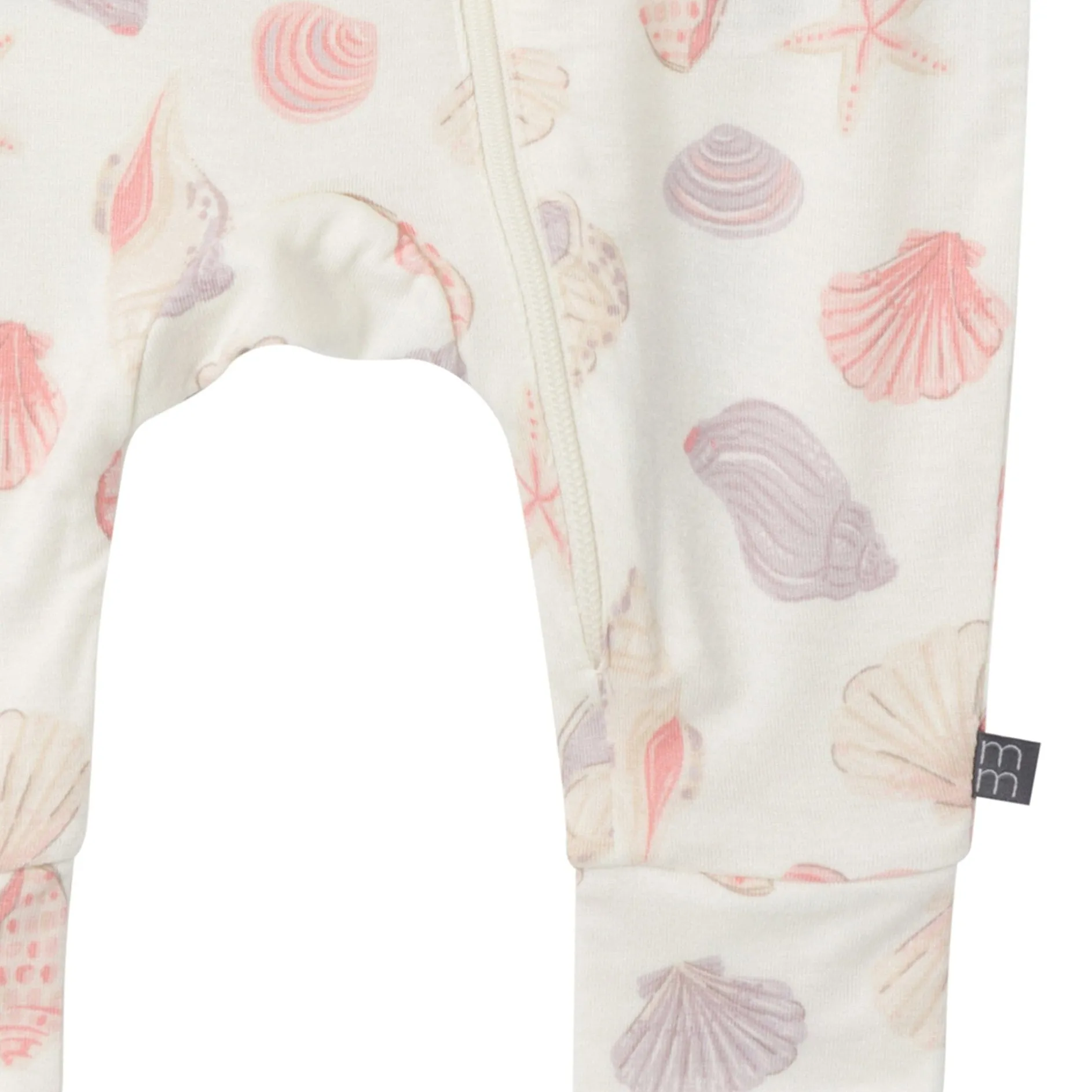 2-Pack Baby Girls Ivory Seashells Zip Front Viscose Rompers