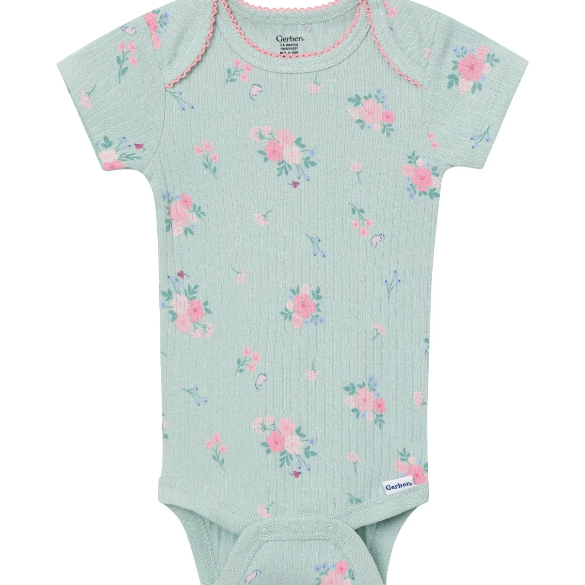 4-Pack Baby Girls Ladybug Pink Short Sleeve Bodysuits