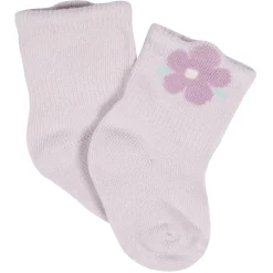 8-Pack Baby Girls Lavender Garden Jersey Wiggle Proof® Socks