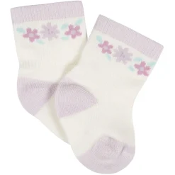 8-Pack Baby Girls Lavender Garden Jersey Wiggle Proof® Socks