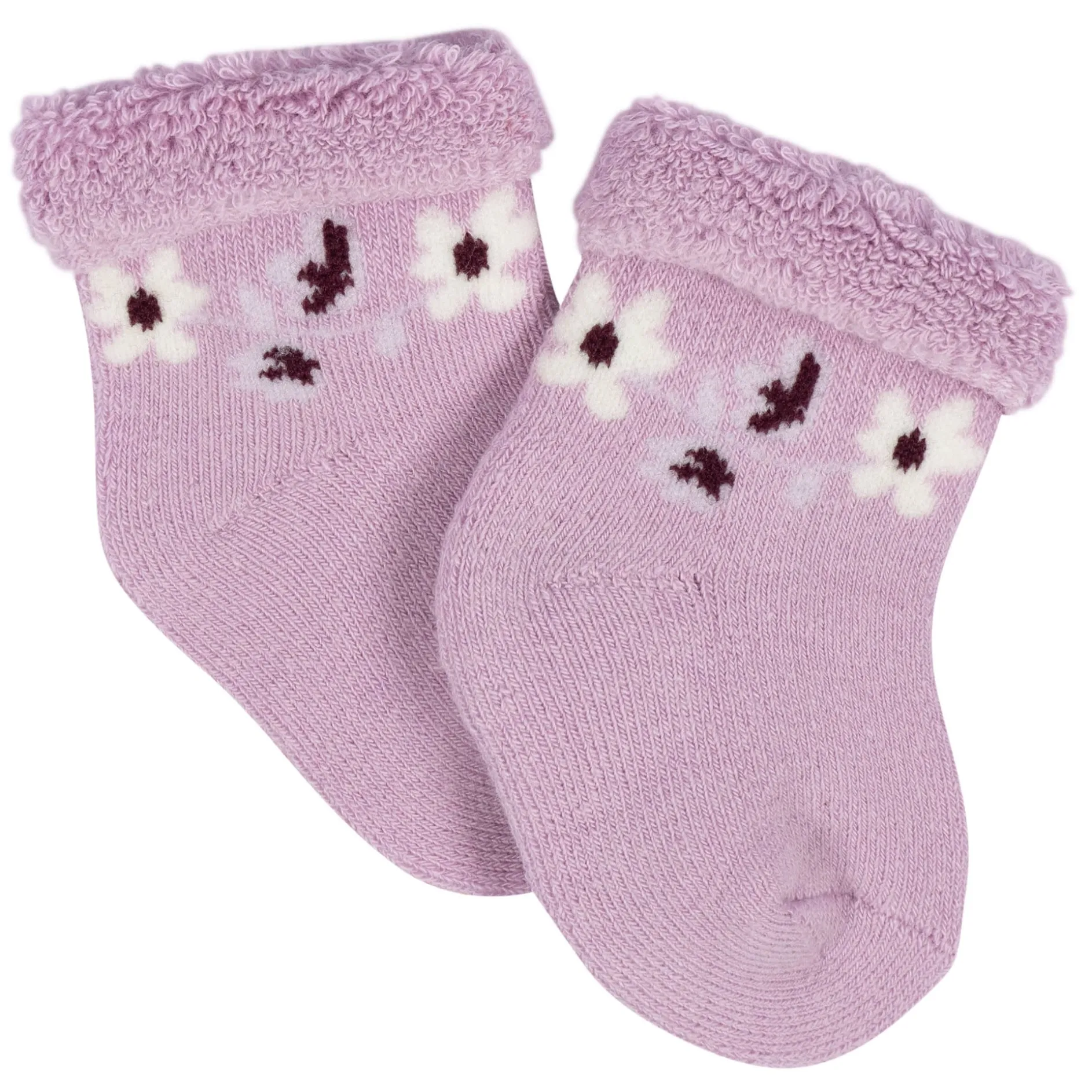 12-Pack Baby Girls Lavender Garden Terry Wiggle Proof® Socks
