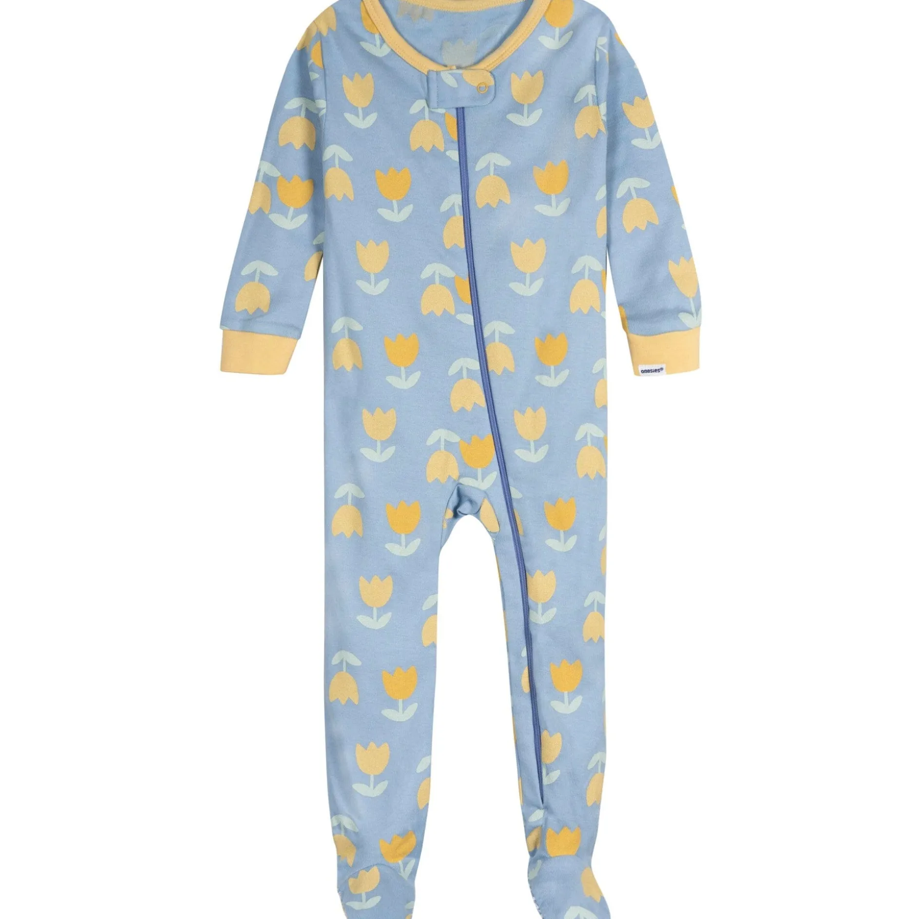 4-Pack Baby Girls Lemons Snug Fit Footed Pajamas