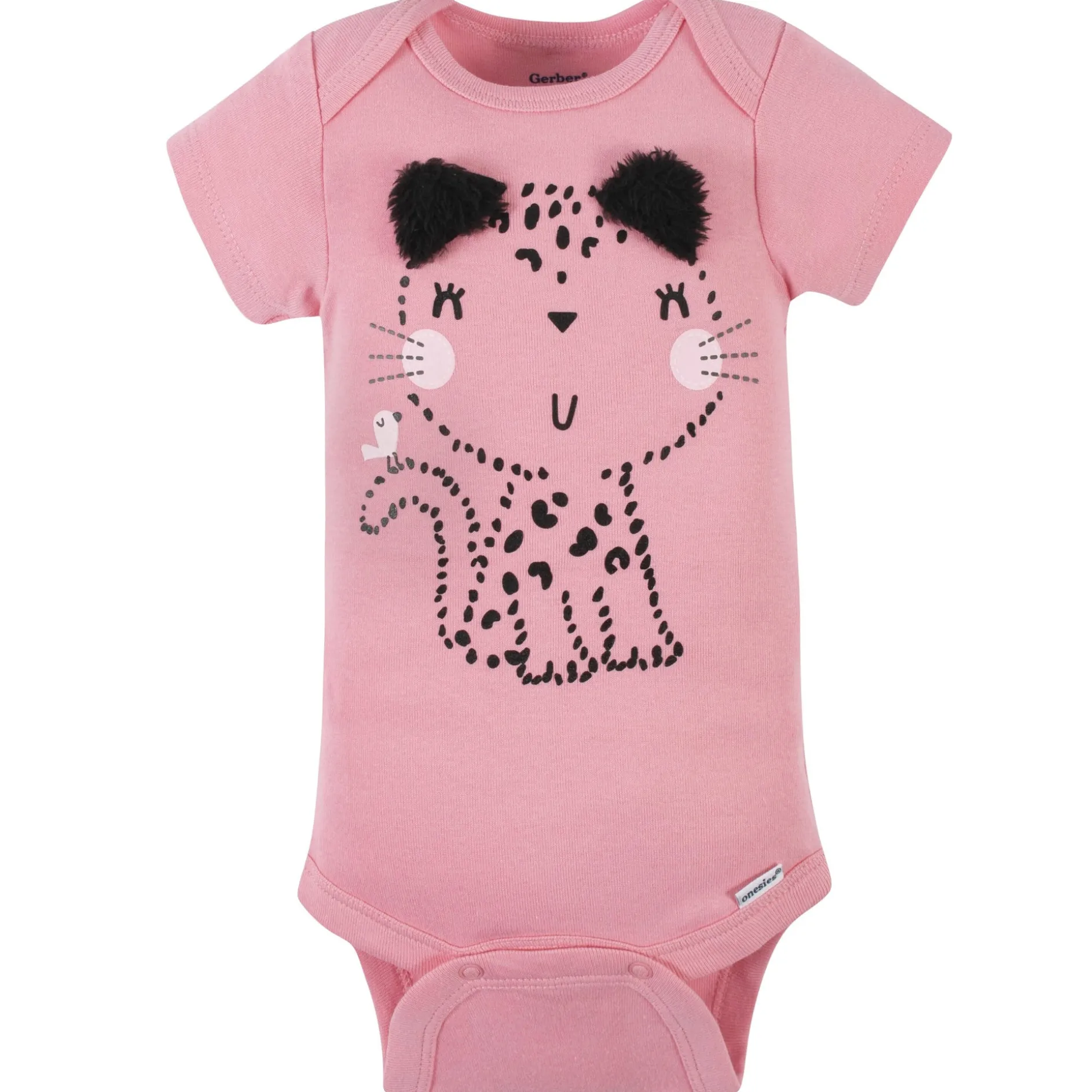 8-Pack Baby Girls Leopard Short Sleeve Onesies® Bodysuits