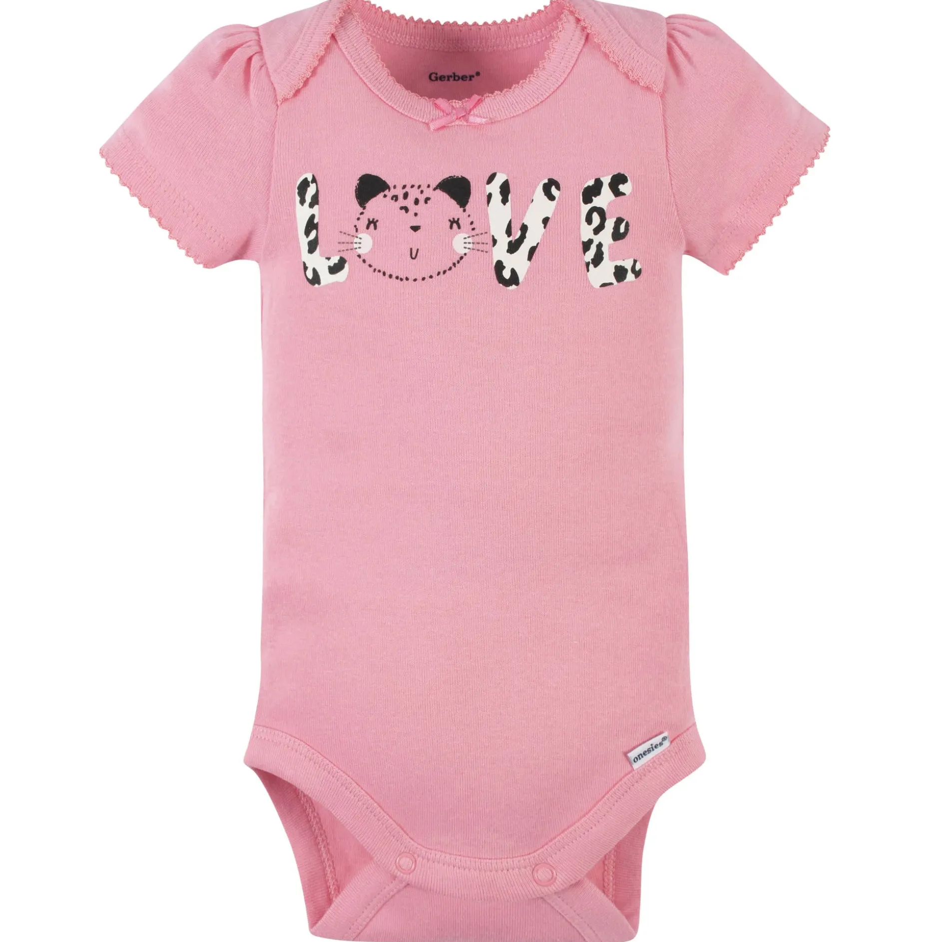 8-Pack Baby Girls Leopard Short Sleeve Onesies® Bodysuits