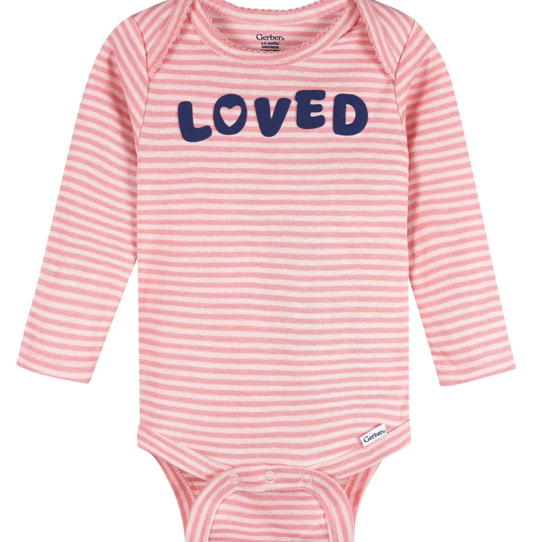 3-Pack Baby Girls Loved Long Sleeve Onesies® Bodysuits