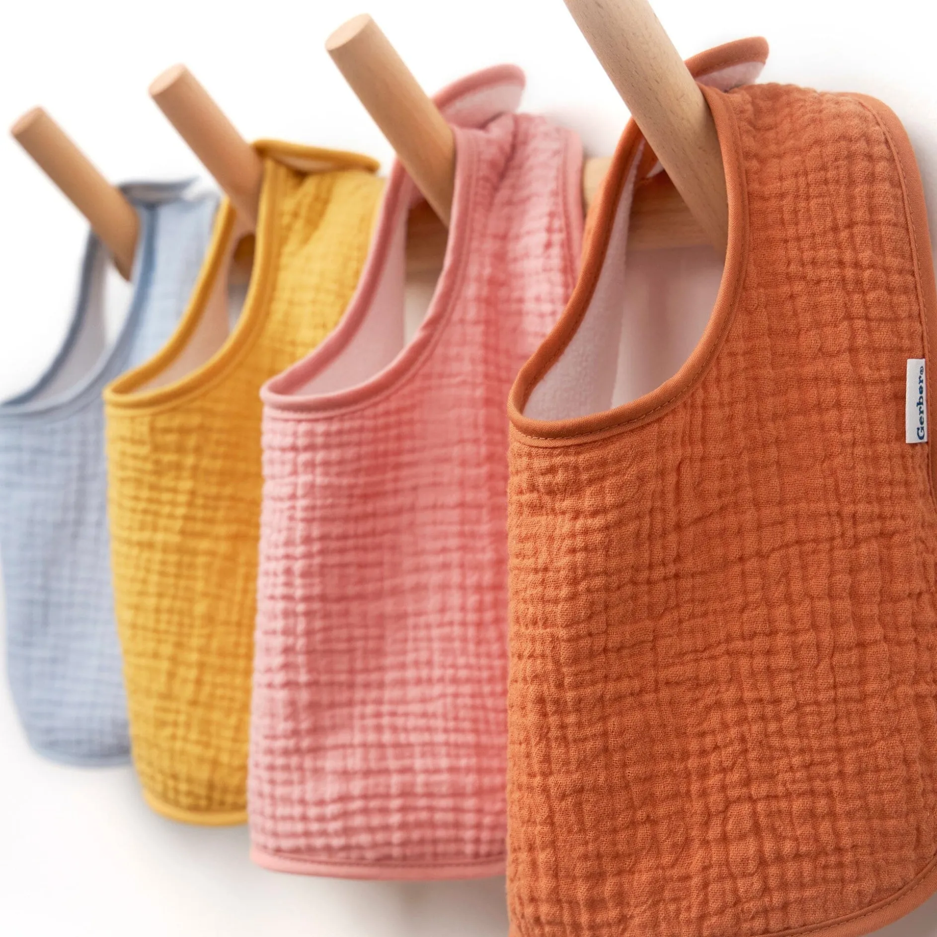8-Pack Baby Girls Pastel Muslin Drooling Bibs