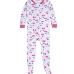 4-Pack Baby Girls Pears Snug Fit Footed Pajamas