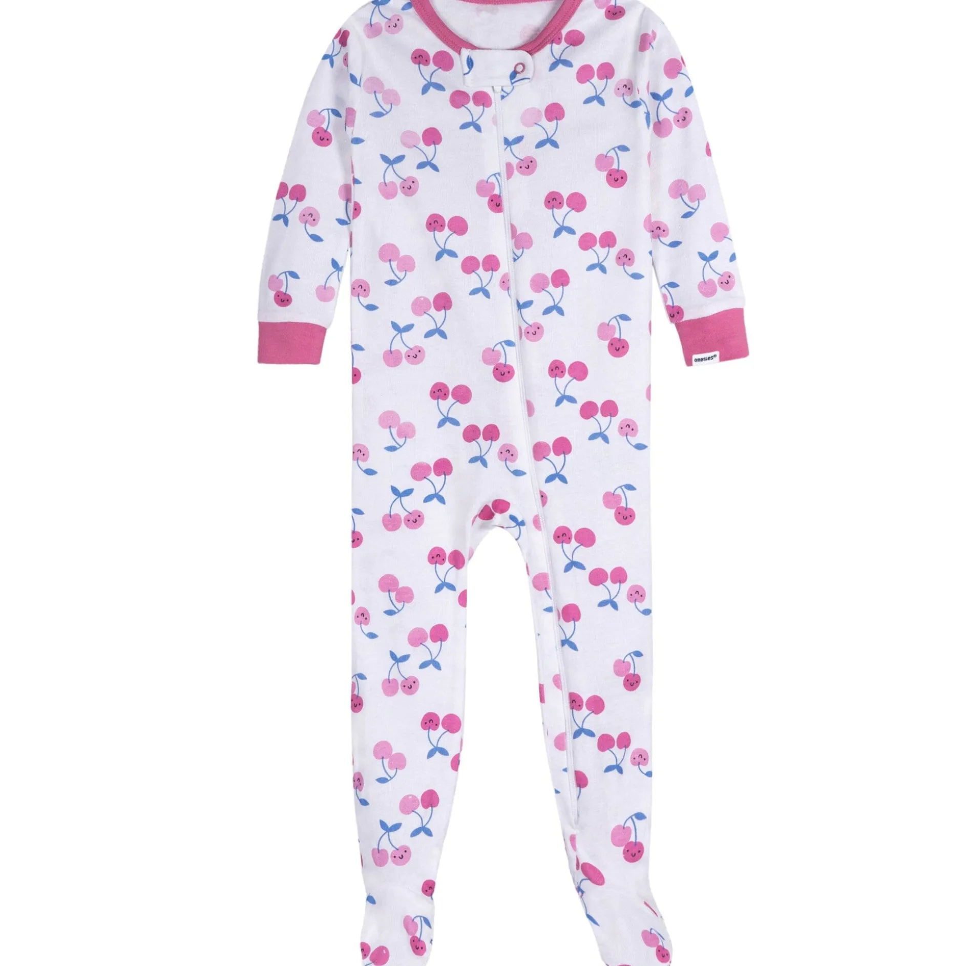 4-Pack Baby Girls Pears Snug Fit Footed Pajamas