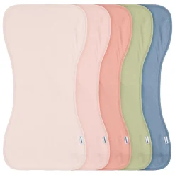 5-Pack Baby Girls Pink & Blue Jersey Burp Cloths