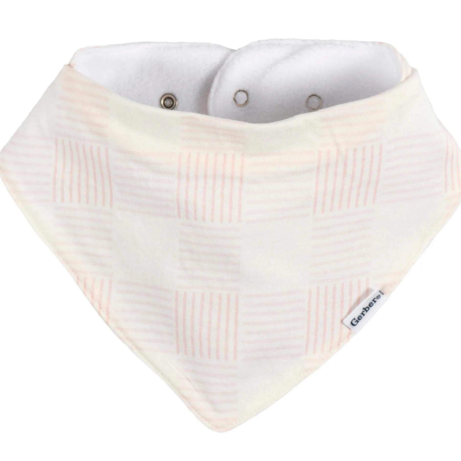 10-Pack Baby Girls Pink Plaid Jersey Bandana Bibs