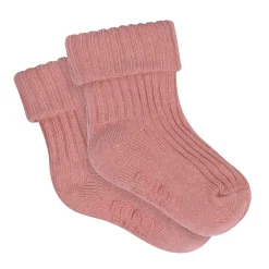 4-Pack Baby Girls Pink Rolled Cuff Ribbed Socks