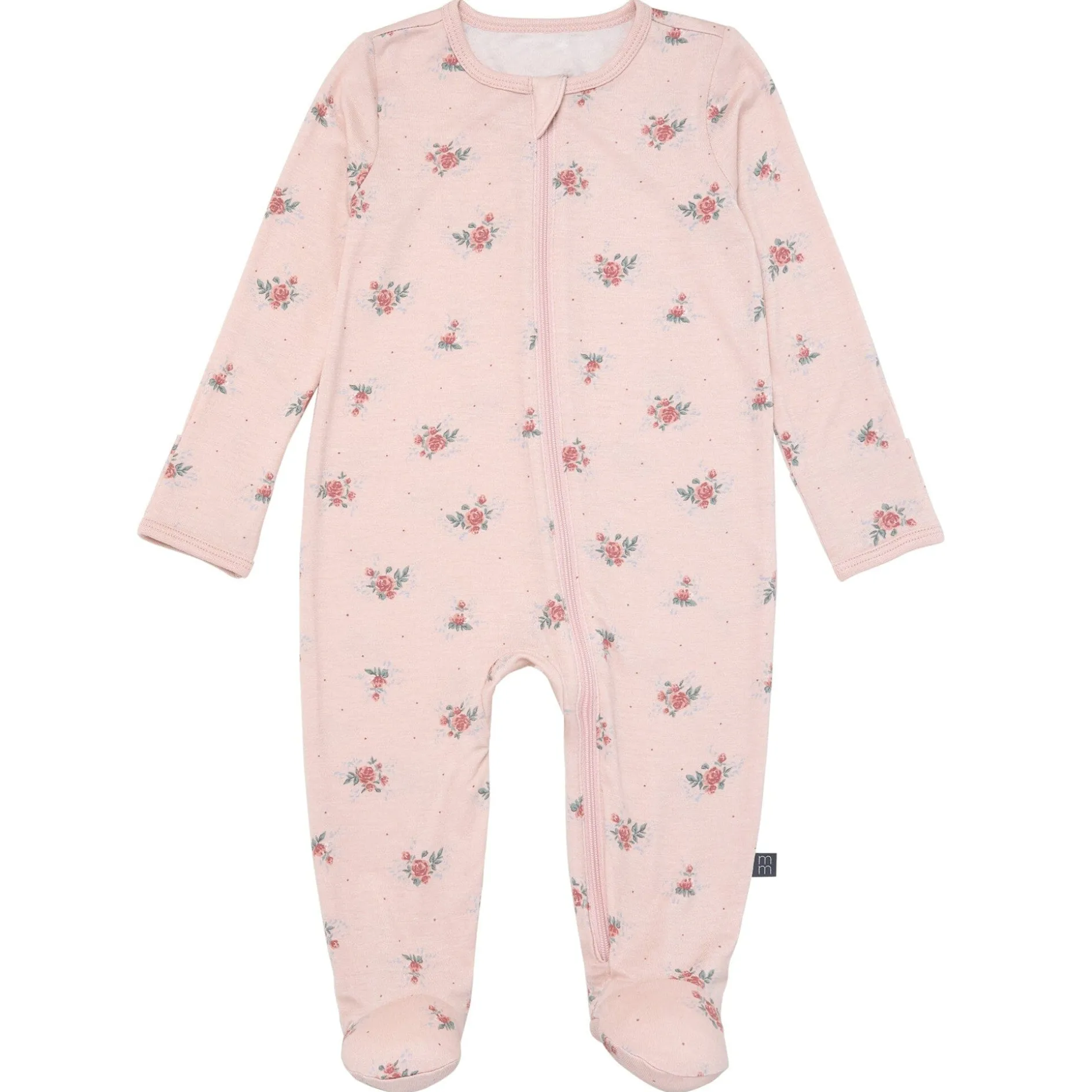 2-Pack Baby Girls Pink Roses Sleep 'N Plays With Mitten Cuffs