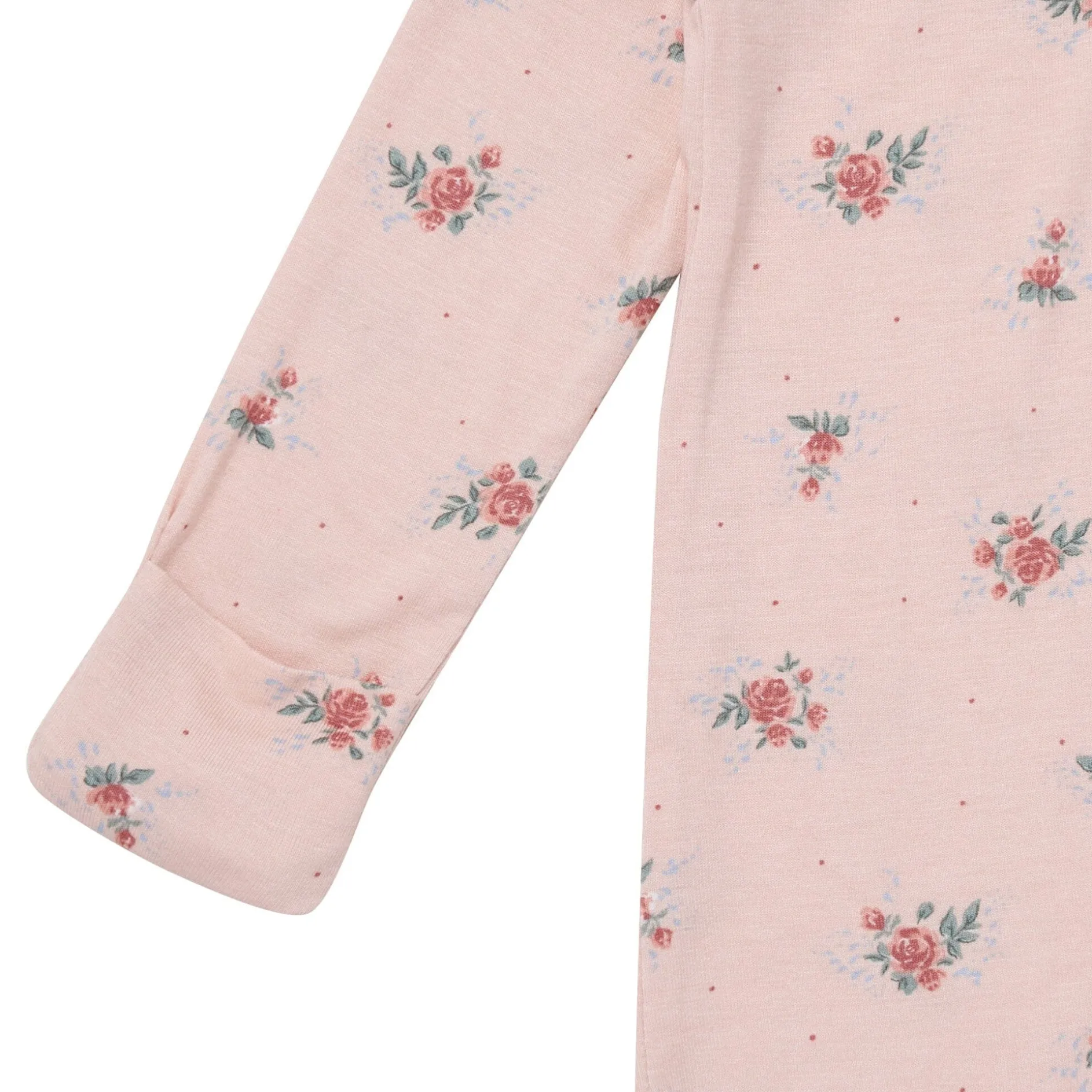 2-Pack Baby Girls Pink Roses Sleep 'N Plays With Mitten Cuffs