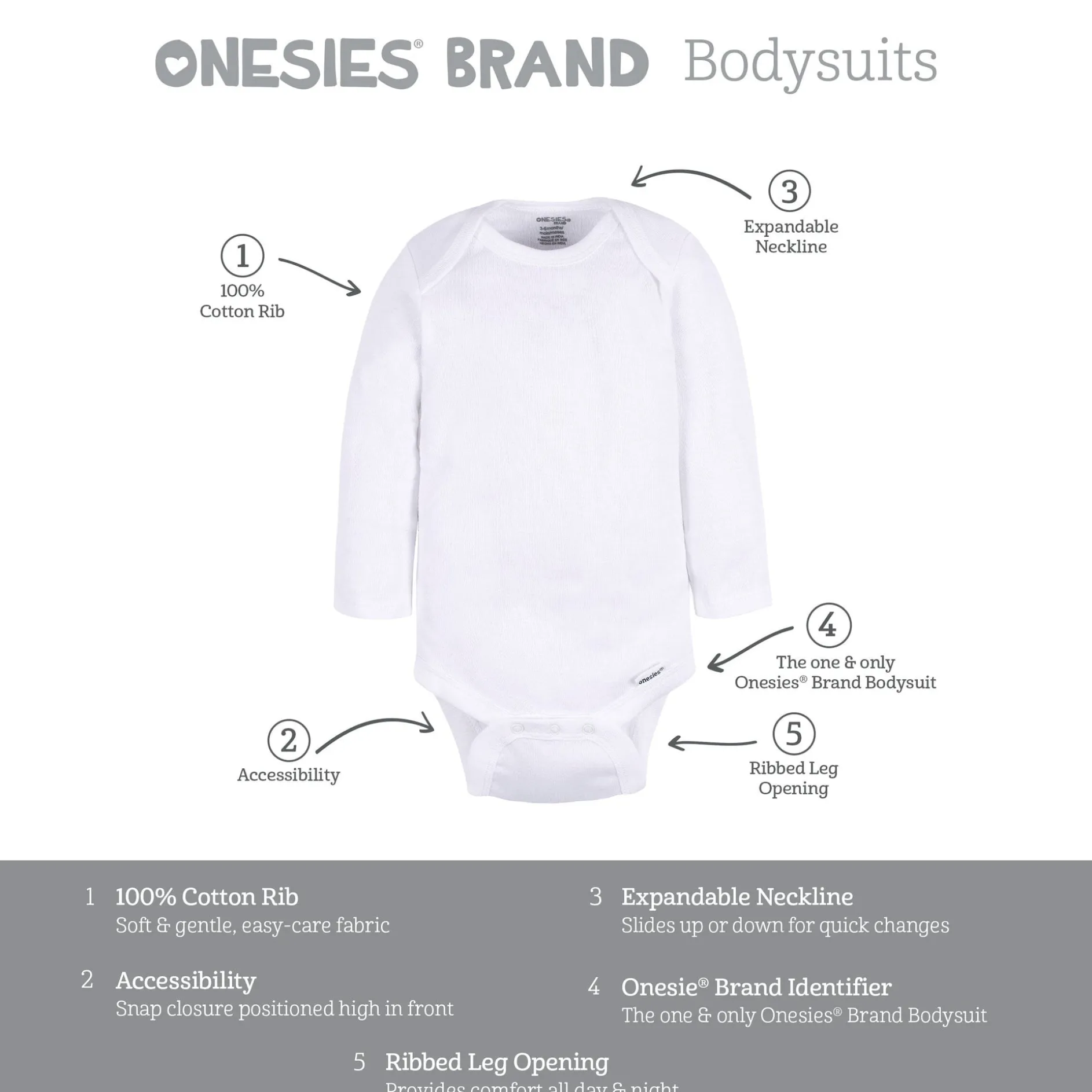 6-Pack Baby Girls Puppies Long Sleeve Onesies® Bodysuits
